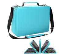 Marker Organizer Case, Pencil Case Organizer, Art Craft Box, School Supply Organizer, Multi-Compartment Large Capacity Marker Organizer Case for Art Supplies, Pencils, and Gel Pens, Cyan Blue,
