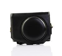 Market&YCY Bolsa Protectora de Cuero de la PU Bolsa con Correa de Cuero para el Hombro, para Canon PowerShot G7X Cámara - Negro