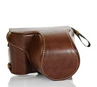 Market&YCY Bolsa Protectora de Cuero de la PU Bolsa con Correa de Cuero para el Hombro, para Sony Alpha A5100, A5000, NEX-3N Cámara (Se Puede Cargar y transmitir Directamente) - Marrón Oscuro