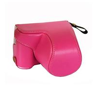 Market&YCY Bolsa Protectora de Cuero de la PU Bolsa con Correa de Cuero para el Hombro, para Sony Alpha A5100, A5000, NEX-3N Cámara (Se Puede Cargar y transmitir Directamente) - Rosa roja