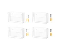 Marketing Holders Paquete de 4 tarjetas de índice con capacidad para 6 x 4 literaturas, montaje en pared, folletos postales, acrílico transparente, para sacar una mano, sistema de exhibición colgante