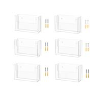 Marketing Holders Paquete de 6 soportes para postales de pared con accesorios para colgar, acrílico transparente con capacidad para 6 x 4 pulgadas, material moteles, hoteles, museos, folletos