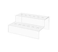 Marketing Holders Soporte de exhibición para botellas de vino, vertedor de licor, estante de 12 ranuras, agujeros de 0.75 pulgadas de ancho, acrílico transparente, elevador de 2 niveles, 11.75