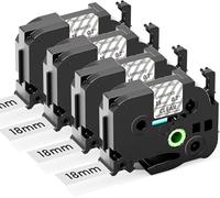 MarkField 18 mm Clear Schriftband Kompatibel für Brother P-Touch Bänder 0.7" Transparent, TZ TZe-141 Laminated Band für PT-P710BT Cube P700 P910BT D400 D410 D450 D600, Schwarz auf Transparent 4 Pack