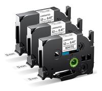 MarkField 3x H100 H110 Cinta 12mm 0.47 TZe-231 Negro sobre Blanco Etiqueta Compatible para Brother P-touch TZ TZe231 TZ231 para PTH100 PTH110 PT-H107 H100R H105 H107 H200 H100LB 1000 D200