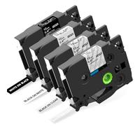MarkField 4x TZe-231 12mm 0.47" Color Compatible con Brother P-Touch Cinta | TZ TZe-231 131 135 335 12mm multicolor Etiqueta, para PT-H105 H100LB H108 H107B PT-1000 1005 1080 1250 D400 D200 P300BT Cube
