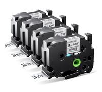 MarkField 4x TZe-251 24mm 0.94" Blanco Compatible con Brother P Touch Cinta | TZ TZe 251 24mm Negro sobre blanco Cinta de etiqueta 0,94" Tape Cassette, para PT-P710BT P700 D600 P750W P910BT P950NW 2430