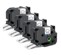 MarkField 4x TZe-261 36mm Compatible con Brother P-Touch TZ Cinta etiqueta | TZe261 TZ-261 Cinta etiqueta Negro sobre Blanco Tape, para Brother Ptouch CUBE Pro PT-P910BT PT-P950NW PT-P900W, 36 mm x 8 m