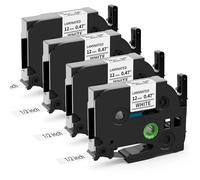 MarkField 4x TZe231 12 mm Cintas de Etiquetas Compatible con Brother P-touch TZ TZe-231 para Brother p touch Etiquetadora PT-H105 H101C 1000 1010 D200 E110, Negro Sobre Blanc, 12mm x 8m