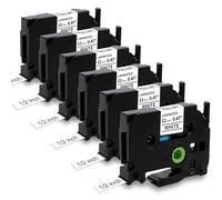 MarkField 6x 12mm 0.47 TZe-231 Cinta de etiquetas Compatible con Brother P-Touch TZ TZe231 12 mm x 8 m Negro sobre Blanco Textil para PT-H200 H107B H110 H105 H100LB 1000 1280 D210 P300BT Cube
