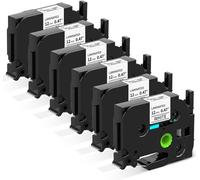MarkField 6x Compatible Cinta de etiquetas Repuesto para Brother P-Touch TZ TZe-231 Cassette 12mm x 8m para PT-H110 H107 H105 H200 H101C H100LB/R 10001005 1250 D200 E110 Cube Negro sobre Blanco