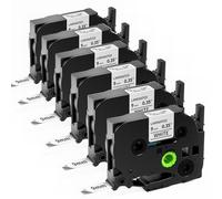 MarkField 6x Compatible con Brother P touch Cinta de etiquetas TZe-221 TZ TZe221 9mm 0.35 Negro sobre blanco Label Tape Cassette, para PT-H100LB H105 H107 H110 PT-D210 D410 PT-1000