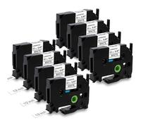 MarkField 8x TZe-231 Cinta de etiqueta Compatible con Brother P touch TZe-231 TZ Cassette 12mm x 8m para PT-D200 D400 E110 1000 1005 1010 1080 H101C H105 H107 H108 Cubo, Negro sobre Blanco