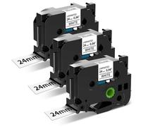 MarkField Compatible con Brother P-Touch TZe-251 24mm x8m Cinta de Etiqueta | 3 Pack TZ-251 TZe241 24mm 0.94" Negro sobre Blanco Cinta,para Ptouch PT-P700 D450 D600 P750W P900W P910BT P900 P950NW 2430