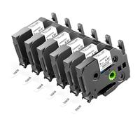 MarkField TZe-221 Cinta 9 mm Compatible con Brother P touch Negro sobre blanco TZ TZe221 cinta de etiquetas 9mm 0,35" Tape Cassette, para PT-H100LB H105 H107 H110 PT-D210 D410 PT-1000, 6 Pack