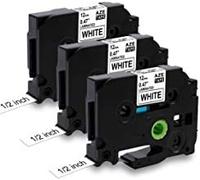 MarkField TZe-231 12mm 0.47" Cinta Compatible con Brother P touch Etiqueta | TZ-231 TZe231 12mm x 8m Negro sobre Blanco Cintas, para PT- H110 H100LB/R H105 H107B H200 1000 1250 D210 P710BT Cube, 3 Pack