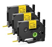 MarkField TZe-621 Cintas de Etiquetas Compatible con Brother P-touch TZe-621 Negro sobre Amarillo 9mm, para PT-H100R/LB H107 H110 H200 1000 1010 1080 1280 D200 D400 E110 P300BT