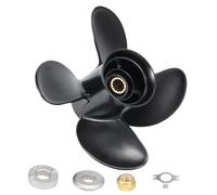 MARKGOO Hélice 10.63X12 para Mercury Outboard 25 30 35 40 45 48 50 55 60 70 HP Piezas de motor de barco de aluminio Prop 10 5/8 x 12 paso, 4 cuchillas RH 13 dientes estriados con kit de tuerca de buje