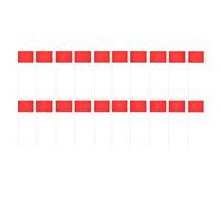 Marking Flags 20 Pack | Steel Wire & PVC, 20.9in Height, Red | Lawn Landscape Flags, Non-Stick Irrigation Markers | Garden Yard Watering Stakes For Plants