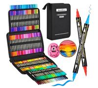 MarkMuse 120 Colores Rotuladores Acrilicos, Rotuladores Doble Punta, Acrylic Markers para Pintar Permanentes de Colores,Cerámica, Vidrio, Madera, Tela, Lienzo y Metal