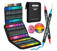 MarkMuse 72 Colores Rotuladores Acrilicos, Rotuladores Doble Punta, Acrylic Markers para Pintar Permanentes de Colores,Cerámica, Vidrio, Madera, Tela, Lienzo y Metal