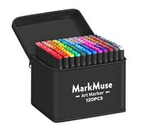 MarkMuse Rotuladors Alcohol 120 Colores, Doble Punta Marcadores Alcohol, Impermeabile Secado Rápido Permanent Artísticos para Niños Adultos Artistas Estudiantes, Ideales para Dibujar Cómics Garabatos