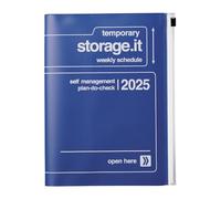 MARK'S - Agenda de bolsillo 2024/2025 A5 vertical, almacenamiento, azul marino: de septiembre de 2024 a diciembre de 2025