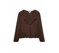 Marks & Spencer Blusa Entallada con Volantes para Mujer, Ajuste Normal
