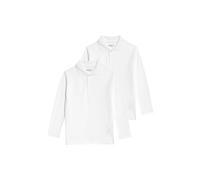 Marks & Spencer Pack de 2 Polos Escolares Unisex Resistentes a Las Manchas Puro algodón (2-18 años) Blanco Niños Unisex 13-14 años