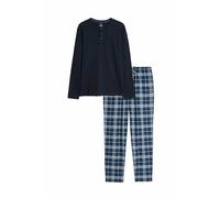 Marks & Spencer Pijama de algodón Cepillado de Cuadros Mezcla De Azul Marino M