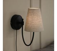 Markslöjd aplique de pared Amar, beige/negro, enchufe, E14