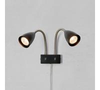 Markslöjd Aplique de pared Ciro, negro, metal, enchufe, GU10