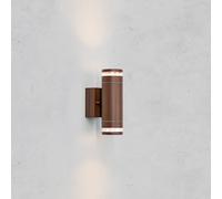Markslöjd Aplique LED para exterior Luno, marrón, 2 luces, IP65, atenuable.