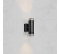 Markslöjd Aplique LED para exterior Luno, negra, 2 luces, IP65, atenuable.