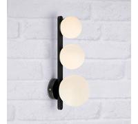 Markslöjd Aplique para baño Puro negro 3 luces cristal