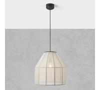 Markslöjd Lámpara colgante Aiko, color beige/negro, Ø 37 cm, tela/metal