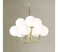 Markslöjd Lámpara colgante Bianco, 9 luces, dorado/blanco, cristal, G9