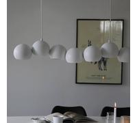 Markslöjd Lámpara colgante Cupolo, blanca, hierro, longitud 101 cm, 7 luces
