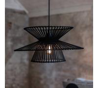 Markslöjd Lámpara colgante Duplici, negra, bambú, Ø 57 cm, E27