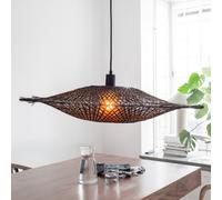 Markslöjd Lámpara colgante Kumo de bambú, negro, 75 cm