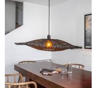 Markslöjd Lámpara colgante Kumo de bambú, negro, 92 cm