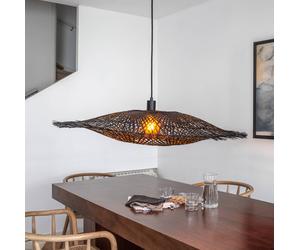 Markslöjd Lámpara colgante Kumo de bambú, negro, 92 cm