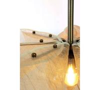Markslöjd Lámpara colgante Styrka, Ø 63 cm, latón/beige, fibra de plátano