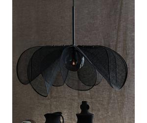Markslöjd Lámpara colgante Styrka, Ø 75 cm, negro/gris humo, fibra de plátano