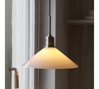 Markslöjd Lámpara colgante Vela, blanco/latón viejo, cristal/hierro Ø 25 cm enchufe