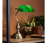 Markslöjd Lámpara de mesa Bankers, altura 25 cm verde