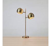 Markslöjd Lámpara de mesa Edgar, 2 luces, latón envejecido