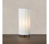 Markslöjd Lámpara de mesa Hikari, Ø 14 cm, blanco/negro, tela/metal True