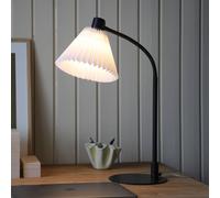 Markslöjd Lámpara de mesa Mira, blanco/negro, hierro/tejido, altura 59 cm