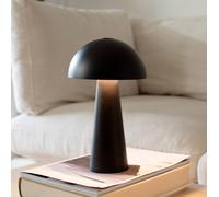 Markslöjd Lámpara de mesa recargable Fungi para exterior, negra